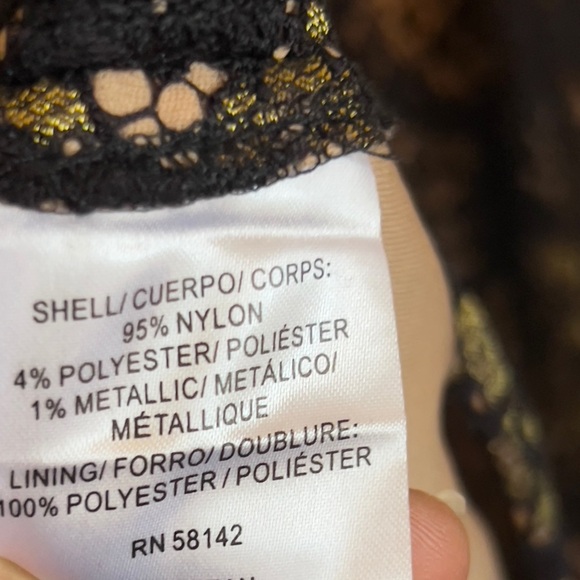 Maggy London Nadia Lace Midi Dress Black & Nude Size 14 - Picture 5 of 11